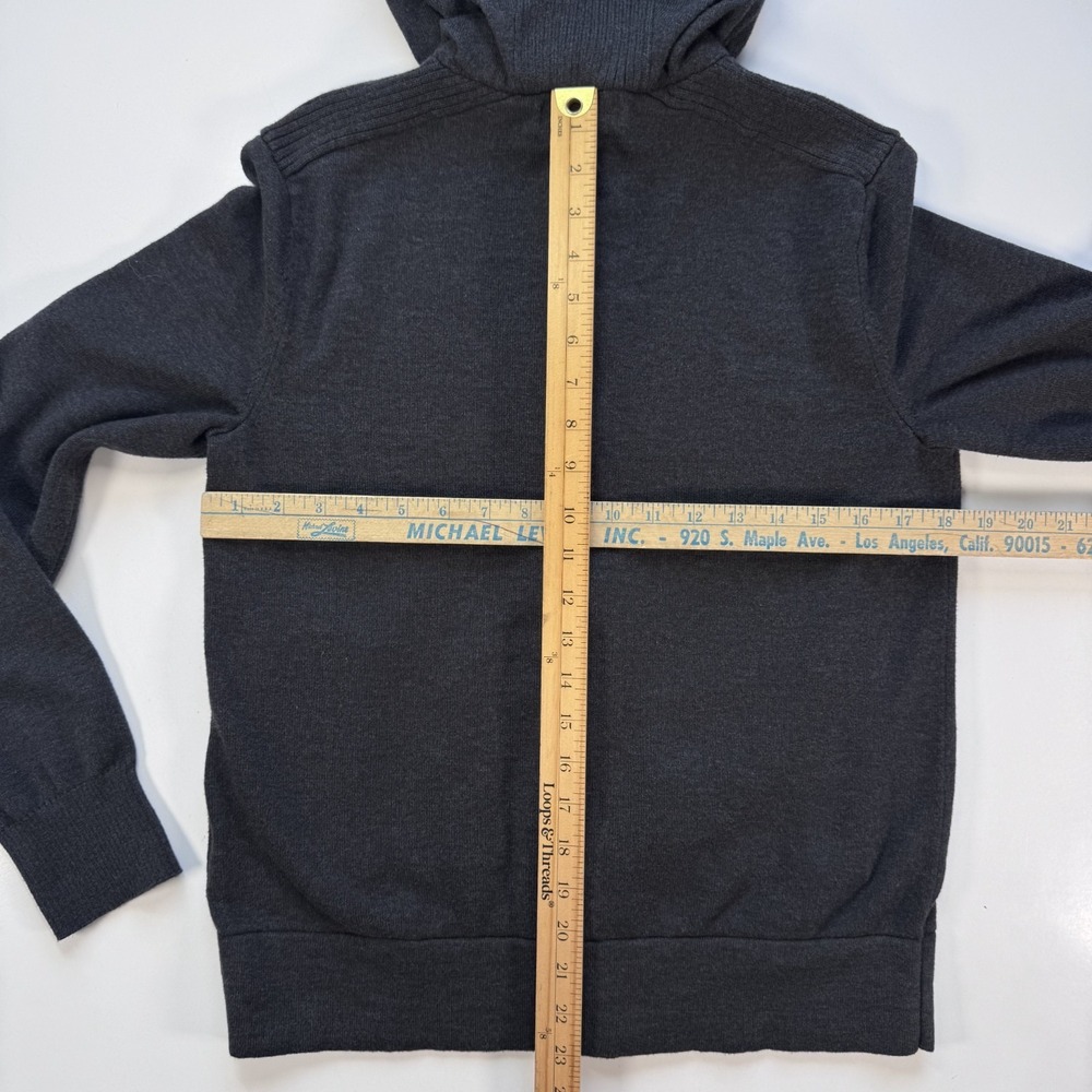 BANANA REPUBLIC Full Zip Hooded Military Sweater Jacket Mens Small Gray Knit - Picture 13 of 16